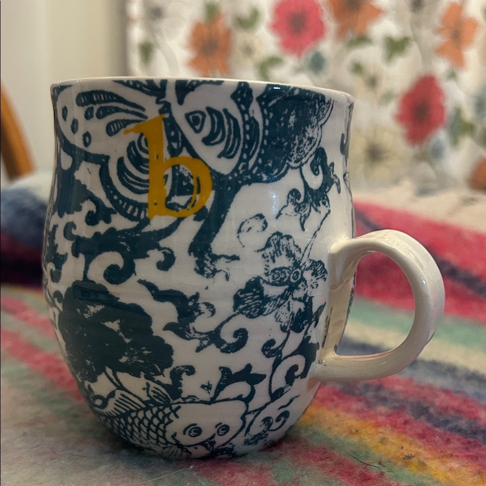 Anthropologie homegrown coffee mug ‘b’